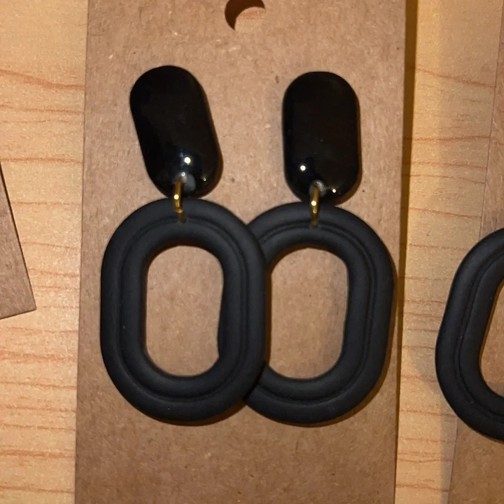 Neutral clay earrings